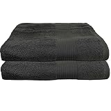 Julie Julsen 2er Pack Duschtuch 23 Farben erhältlich weich und saugstark 500gsm Öko Tex Anthrazit 70 x 140 cm