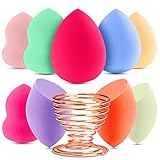 10 Stück Make up Schwamm Set, Terresa Makeup Schwämme Beauty Sponge Blender Kit Einschließen 9 Stück Makeup Schwämmchen mit 1 Schwammhalter für Flüssigkeit, Puder, BB-Creme und Sonnencreme