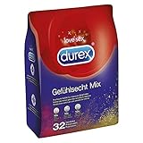 Durex Gefühlsecht Kondome Mix – Hauchzarte Kondome für intensives Empfinden und innige Zweisamkeit – 32er Großpackung (1 x 32 Stück)