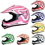 Leopard LEO-X17 Kinder Motocross MX Helm Rosa S (49-50cm) ECE Genehmigt Crosshelm Kinderquad Off Road Enduro Sport