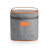 Arrtx Aufbewahrungstasche, grau, Leinen, mit Reißverschluss, für Stifte, Schulbedarf, Make-up-Pinsel, als Handtasche, hohes Fassungsvermögen