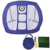 Ejoyous Golfübungsnetz, Faltbares Golf Elite Chipping Net Bundle Set Pop Up Golf mit Doppelte Rasenmatte und Tragetasche für Genauigkeit und Swing Practice Golf-Schlagnetze 50 x 80 x 63 cm