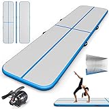 Ancocs Air track Gym matte 3m mit Pumpe,aufblasbare Turnmatte, Gymastikmatten Dick, Tumbling matte,Turnmatte für zuhause kinder,Fitness Training Exercise Yoga Taekwondo Indoor Outdoor.