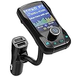 FM Transmitter OMORC, Bluetooth KFZ Wireless Radio Adapter, fm Transmitter Auto Bluetooth mit 1.8' großer TFT-Farbbildschirm in 360 Grad, 3 USB Ports, 5 EQ-Modi, TF Karte Slot