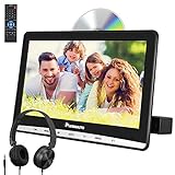 NAVISKAUTO 12' DVD Player Auto Slot In Tragbarer DVD Player Kopfstütz Monitor Bildschirm Memory TF USB AV In/Out 12V
