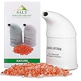 Salz Inhalator, Salzinhalator Keramik Salz Rohr Gefüllter Inhalator mit freiem Salz 100% rein Die Salztherapie-Inhalatoren enthält ca. 300g Himalaya reines Salzgranulat Pakistan Salzfelder - Weiß