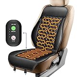 ELUTO Sitzheizung Auto Auflage Heizkissen 12V/24V Beheizte Sitzauflage mit Zeit Temperatur Kontrolleur Universal Vordersitz Heizauflage schwarz für LKW Auto
