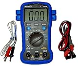 HoldPeak HP-39B Digitales Multimeter Batterietester Spannungsprüfer Durchgangsprüfer Strom Messgerät Voltmeter Grau/Blau