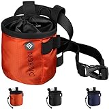 Nordic® Chalkbag (rot) z. Klettern & Bouldern - ultraleichter Magnesiabeutel - Chalk Bag Hüftgurt abnehmbar - hochwertiger Magnesiumbeutel für jedes Wetter - staubdichter Kreidebeutel