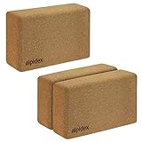 ALPIDEX Yogablock aus Kork 23 x 14 x 7,5 cm einzeln und im 2er Set Korkblock Fitnessblock Yogaklotz - 1 Stück