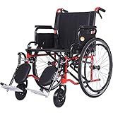 WPOSD Faltbarer Rollstuhl Mit rutschfest Armlehnen,leichtgewichtrollstuhl Drive Medical Metallic, Transportrollstuhl Reiserollstuhl, Sitzbreite 51cm,belastbarkeit 160kg
