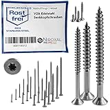 Edelstahl TORX Senkkopf-Schraube aus V2A 5-mm stark 100-mm Schrauben-Länge 25 Stück 60-mm Teil-Gewinde Holz-Schraube 5x100