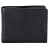 Bugatti Vertice Geldbörse Herren Leder 6CC – Portemonnaie Herren Querformat Schwarz – Geldbeutel Portmonee Wallet Brieftasche Männer Portmonaise