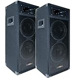 2X 500W DJ Party Lautsprecher Boxen Paar - doppel 8' Bass - E-Lektron PW220
