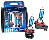 AUTOLIGHT 24 I 2x H11 Xenon Look Halogen Lampen Birnen, mehr Licht, Halogen-Scheinwerferlampe, Duo Box Super White 6000 Kelvin 12 Volt 55 Watt