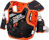 O'NEAL | Brustprotektor | Motocross Enduro | Aus Kunststoff-Spritzguss, Verstellbare Hüftgurte, Zertifiziert EN 14021 | PXR Stone Shield Brustpanzer | Erwachsene | Schwarz Orange | One Size