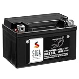 SIGA Gel Motorradbatterie 12V 9Ah 220A/EN Gel Batterie YTZ10-S GEL12-10B-4 YT10B-4 GTZ10-4 GT10B-4 TTZ10S-4
