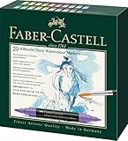 Faber-Castell 160320 Aquarellmarker Albrecht Dürer mit Doppelspitze für flächigen und präzisen Farbauftrag, 20er Etui, bunt