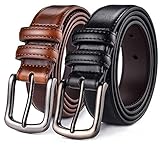 X XHtang Herren Gürtel Arbeitsgürtel Breit 35mm / 30mm / 28mm Herren Denim Gürtel Herren Super Cool Vintage Gürtel Schnallen Gürtel Gr. Large, Schwarz / Braun
