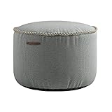 SACKit – RETROit Cura Drum – Nachhaltiger Lounge Puff – Perfekt für das Wohnzimmer oder Lounge – Kombinieren Sie den Sitzhocker mit einem Sitzsack – Dänisches Design - Grey