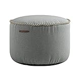 SACKit – RETROit Cura Drum – Nachhaltiger Lounge Puff – Perfekt für das Wohnzimmer oder Lounge – Kombinieren Sie den Sitzhocker mit einem Sitzsack – Dänisches Design - Grey