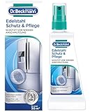 Dr. Beckmann Edelstahl Schutz und Pflege | Reinigt, pflegt und bildet einen effektiven Schutzfilm | Anti-Finger-Print-Effekt (40 ml)