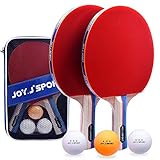 Joy.J Sport Tischtennisschläger, Pingpong-Schläger Set mit 2 Schläger und 3 Bällen, Tischtennis-Schläger für Anfänger und Fortgeschrittener Spieler (Freizeit Set)