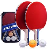 Joy.J Sport Tischtennisschläger, Pingpong-Schläger Set mit 2 Schläger und 3 Bällen, Tischtennis-Schläger für Anfänger und Fortgeschrittener Spieler (Freizeit Set)