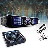 etc-shop PA DJ 2400 Watt Verstärker USB MP3 Mixer Mischpult Cinch Kabel Mikrofon DJ-209