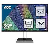 AOC 27V2Q - 27 Zoll FHD Monitor, FreeSync (1920x1080, 75 Hz, HDMI, DisplayPort) schwarz