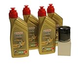 Öl Wechselset 4 Liter Castrol SAE 10W-30 Power 1 Racing 4T inkl. Ölfilter Citomerx CIT303 z.B. TGB Blade 425 Target 525 550, Yamaha FJR 1300