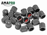 AMAPRO 20x Premium Ventilkappen für Auto, Motorrad und Fahrrad mit Dichtungsring | Ventildeckel | Autoventilkappen
