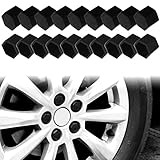 Larcele Silikon Radschraubenkappen Rad Lug Mutter Abdeckungen Kappe Radschrauben 17mm 20 Stücke LSBHT-01 (Schwarz) MEHRWEG