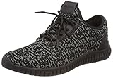 Urban Classics Unisex Knitted Light Runner Shoe Sneaker, Mehrfarbig (Black/Grey/Black), 42 EU