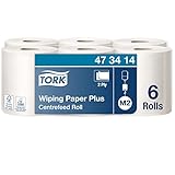 Tork 473414 Mehrzweck Papierwischtücher für das M2 Innenabrollungspendersystem/ 2-lagiges stabiles Papier in Weiß/ 6 x 150.8 Meter