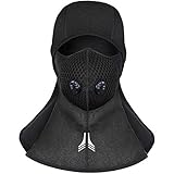 HQCM Sturmhaube Motorrad, Winter Skimaske Motorradmaske Fahrrad Sturmmaske Balaclava Wasserdicht Winddichter Atmungsaktiv Thermisch Outdoor Sport Gesichtsmaske mit Reflektierender Streifen