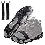 Schuhkrallen und Eisspikes 24 Zähnen Schuhkrallen Steigeisen für Unisex-Erwachsene Anti-Rutsch Schuhspikes Winter Schneespikes für Klettern Bergsteigen Trekking High Altitude Outdoor (M)