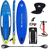 Aqua Marina Aufblasbar Sup Board Stand up Paddle AQUAMARINA Beast Komplette Packung 320x81x15cm mit Kajak Sitz und Doppelpaddel