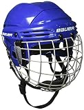 BAUER - Kinder Eishockey Helm Combo mit Gitter 2100 I verstellbare Helmschale für Kindereishockey I Schutzgitter & Kinnschutz integriert I robust & stabil I Eishockeyzubehör für Kinder