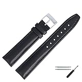 MARBURGER Uhrenarmband 18mm Leder Schwarz - Werkzeug Montage Set 2891810000120