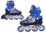 Nils Extreme inlineskates Kinder verstellbar Rollschuhe Schlittschuhe # 2in1 Inline Skates (Blau, S(31-34))