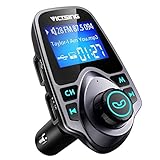 VicTsing Bluetooth FM Transmitter Radio Adapter für IOS Android, Grau