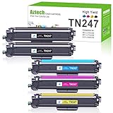 Aztech Kompatibel für Brother TN-243CMYK Toner Patronen Ersatz TN247 TN-247BK TN243 für Brother MFC-L3750CDW MFC-L3770CDW HL-L3210CW HL-L3230CDW MFC-L3710CW DCP-L3550CDW MFC-L3730CDN HL-L3270CDW Toner