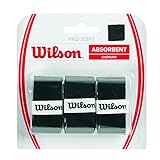 Wilson Unisex Griffband Pro Soft Overgrip, schwarz, 3 Stück, WRZ4040BK