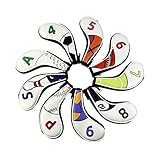 WENYOG Golf Schlägerkopfhüllen Golf-Eisen Headcovers 9pcs Ball Golfschläger Eisen-Kopf-Abdeckung mit Reißverschluss Putter Bezug 09 (Color : Ball Iron Set)