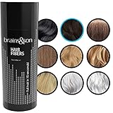 Brains & Son Streuhaar - Premium Haarverdichtung / Schütthaar mit Soforteffekt bei Geheimratsecken, Haarausfall und lichtem Haar - Haarpuder | 25g (DUNKELBRAUN)