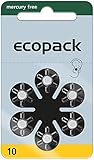 120 Stück (5 Blister) Varta Ecopack Typ 10 Hörgerätebatterie P10 PR70 ZL4 mit 2 Stück LUXTOR® Reinigungstücher für Hörgeräte und Otoplastiken
