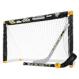 Franklin Sports NHL Team Lizenzprodukt Knie-Hockey-Set – inkl. 2 Mini Hockey Sticks und One Schaum Mini Hockey Ball, Unisex, Pittsburgh Penguins