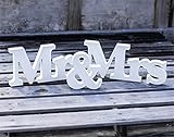 Allbusky Herr und Frau Zeichen Geschenk Hölzerne Buchstaben für Empfang Zeremonie Hochzeit Dekorationen Gegenwart (Mr & Mrs)