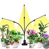 Lovebay Pflanzenlampe 30W 40 LEDs, Automatische Zeitschaltuhr Sonnenlicht Pflanzenlicht Lampe Vollspektrum, Dimmbar Schwanenhals Grow led, 5 Arten Helligkeit/3 Arten Farbmodus